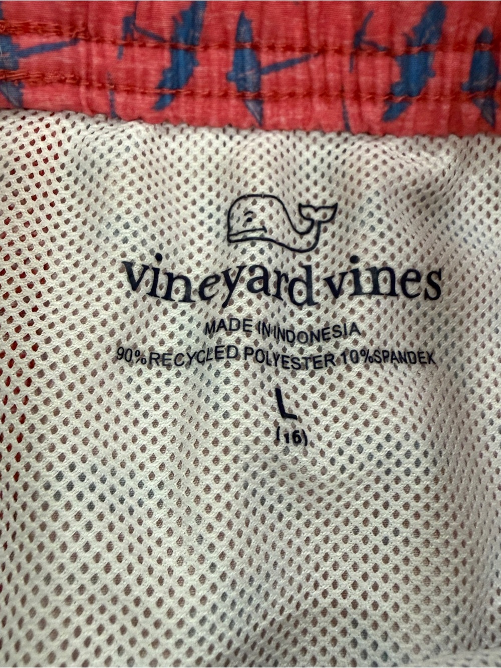 Vineyard Vines Pink Swim Shorts with Blue Umbrella Print Sz L (16) - Picture 2 of 9